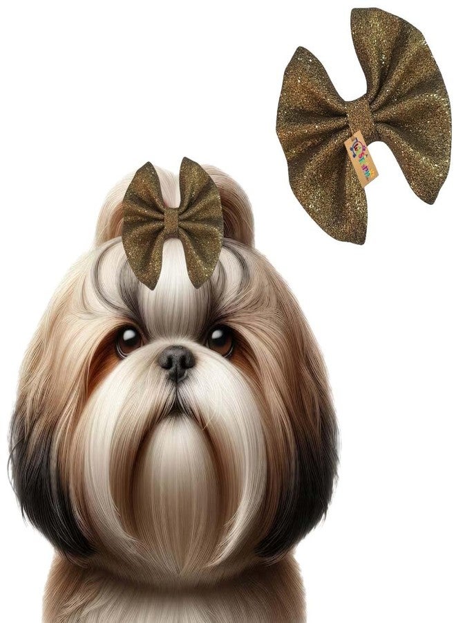 ويستيرن إرا مشبك شعر لامع للكلاب من العصر الغربي - إكسسوار أنيق ولامع للحيوانات الأليفة الصغيرة والمتوسطة والكبيرة - تثبيت آمن - مثالي للعناية الشخصية وجلسات التصوير وأعياد الميلاد والمناسبات (ذهبي) - Image 1